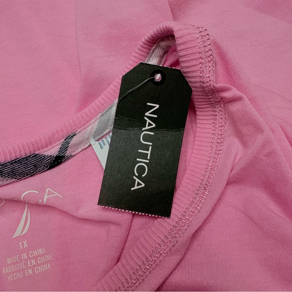 Nautica Light Pink Long Sleeve Tee 1X NWT - Picture 4 of 9